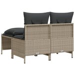 vidaXL Salon de jardin 4 Pièces avec coussins gris clair résine tressée