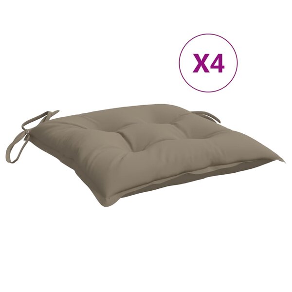 vidaXL Coussins de chaise lot de 4 taupe 40x40x7 cm tissu oxford