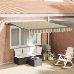 vidaXL Tissu de auvent Vert et jaune 300 x 250 cm Polyester