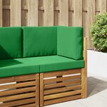 vidaXL Coussin de canapé d'extérieur 3 Pièces Vert Polyester