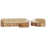 vidaXL Ensemble de canapés d'extérieur 7 pc Naturel et Beige