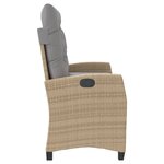 vidaXL Banc inclinable de jardin avec coussins beige résine tressée