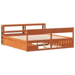 vidaXL Cadre de lit sans matelas cire marron 180x200cm bois pin massif