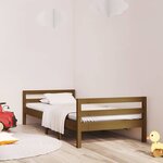 vidaXL Cadre de lit sans matelas marron miel 75x190 cm bois pin massif