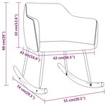 Vidaxl chaise à bascule vert foncé velours