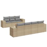vidaXL Salon de jardin avec coussins 8 Pièces beige résine tressée