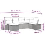 vidaXL Ensemble de Canapés de Jardin 6 pièces avec Coussins en Poly Rattan Gris