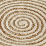 vidaXL Tapis fait à la main Jute avec design de spirale Blanc 90 cm