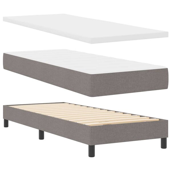vidaXL Lit à ressorts avec matelas Taupe 80 x 200 cm tissu