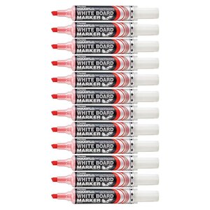 Marqueur tableaux blancs MAXIFLO Pointe biseautée large Rouge x 12 PENTEL