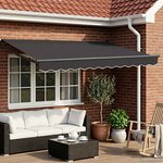 vidaXL Store rétractable manuel avec LEDs Anthracite 3 5 x 2 m