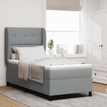 vidaXL Lit à ressorts avec matelas Gris clair 90 x 190 cm tissu