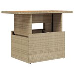 vidaXL Table de jardin beige 100x55x73cm résine tressée et bois acacia