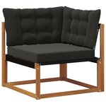 vidaXL Ensemble de canapés d'extérieur 5 pc Naturel et noir