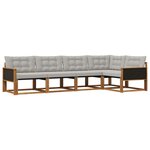 vidaXL Ensemble de canapés d'extérieur 5 pc Naturel et gris clair