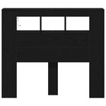 Tête de lit de rangement vidaXL avec lumières LED Chêne noir 120x18 5x103 5 cm