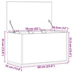 Coffre de rangement vidaXL avec couvercle Chêne artisanal 60x35x35 cm Bois panelisé
