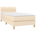 vidaXL Sommier à lattes de lit avec matelas LED Crème 80x200 cm Tissu