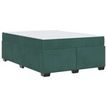 vidaXL Cadre de lit avec matelas Vert foncé 160 x 200 cm tissu