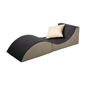 Chaise longue 3 en 1 multi-usage gris-beige