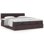 VidaXL Cadre de lit ottoman avec matelas marron foncé 180x200 cm tissu