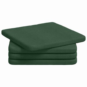 vidaXL Coussins de siège 4 Pièces Vert foncé 40 x 40 x 3 cm