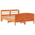 vidaXL Cadre de lit sans matelas cire marron 120x200cm bois pin massif
