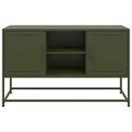 vidaXL Meuble TV vert olive 100 5x39x60 5 cm acier
