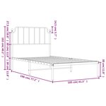 vidaXL Cadre de lit métal sans matelas et tête de lit blanc 100x190 cm