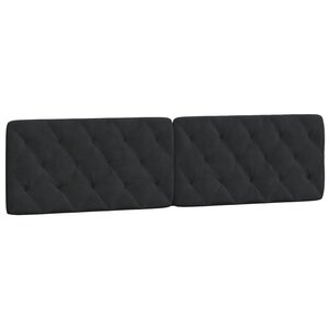 vidaXL Coussin de tête de lit noir 200 cm velours