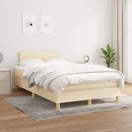 vidaXL Sommier à lattes de lit avec matelas crème 120x190 cm tissu
