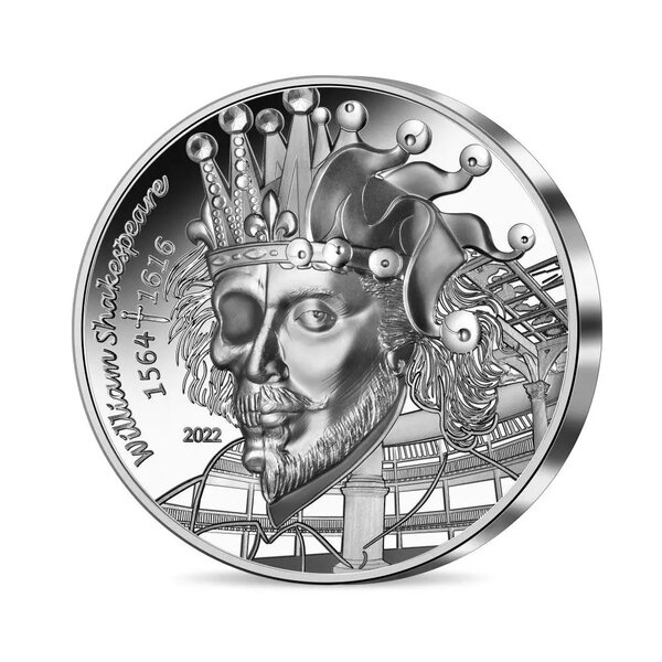 Pièce de monnaie 20 euro France 2022 argent BE – William Shakespeare