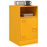 vidaXL Table de chevet jaune moutarde 34 5x39x62 cm acier