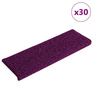 vidaXL Tapis d'escalier 30 pièces 65 x 21 x 4 cm Rose Bord rectangulaire