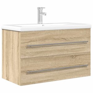 vidaXL Ensemble de meubles de salle de bain 2 Pièces chêne sonoma