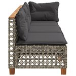 vidaXL Canapé de jardin avec coussins 3 places gris résine tressée