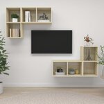 vidaXL Meubles TV muraux 4 Pièces Chêne sonoma Bois d'ingénierie