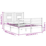 vidaXL Cadre de lit sans matelas blanc 140x200 cm bois massif