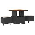vidaXL Ensemble de canapé de jardin avec coussin 8 Pièces Noir et Crème
