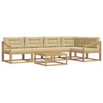 vidaXL Ensemble de canapés d'extérieur 6 Pièces Blanc et Beige