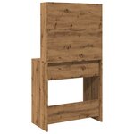 vidaXL Coiffeuse avec LED chêne artisanal 74 5x40x141 cm