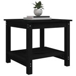 vidaXL Table basse Noir 50x50x45 cm Bois massif de pin