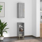 vidaXL Buffet haut Sonoma gris 35x34x180 cm Bois d'ingénierie