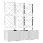 vidaXL Jardinière avec treillis 3 Pièces blanche 120x40x143 cm