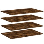 vidaXL Étagères murales 4 Pièces chêne fumé 80x50x1 5cm bois d'ingénierie