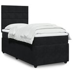 vidaXL Sommier à lattes de lit avec matelas Noir 100x200 cm Velours