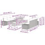 vidaXL Ensemble de canapé de jardin 9 Pièces Beige Poly rotin