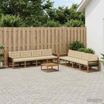 vidaXL Ensemble de canapés d'extérieur 9 Pièces Naturel et Beige