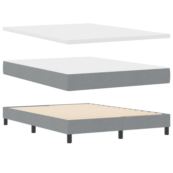 vidaXL Lit à ressorts avec matelas  gris clair  140 x 190 cm en tissu