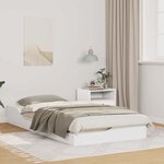 vidaXL Cadre de lit surélevé Blanc 90 x 190 cm Bois massif en pin